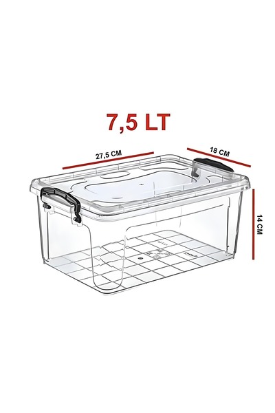 KIZILELMADA 7.5 Liter Rectangular Storage Box with Lid – Kitchen and Home Organization