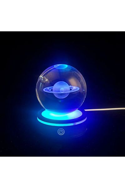 TTT Saturn Design Rotating Glass Globe with USB