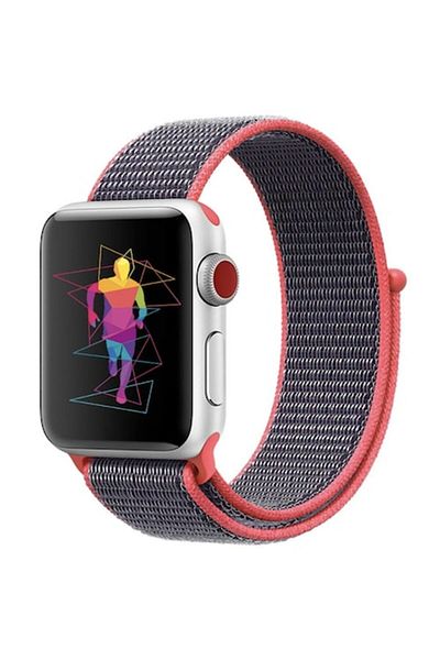 OEM Textile Strap in Gray and Orange Shades for Apple Watch, Size 42-44mm