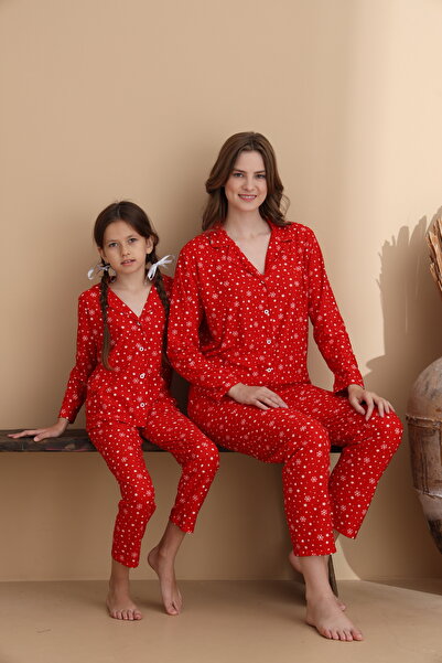 ELİTOL Set de pijamale cu nasturi pentru femei, cu mâneci lungi, tricotate di...