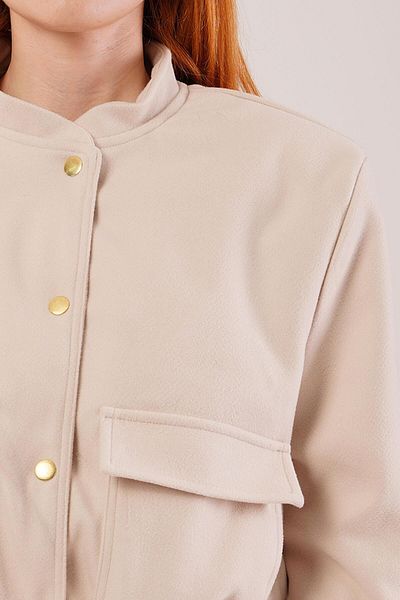 Castivo Fashion Gold Buttoned Cashmere Bomber Jacket – Beige / Fuchsia / Orange / Black / Green