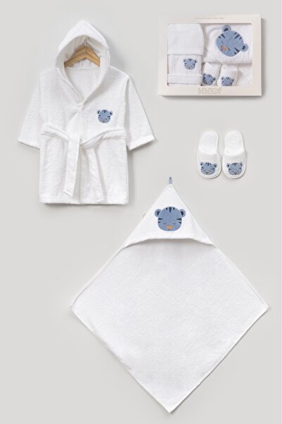 ByBest Beauty Bebi̇tof Cute Tiger Bathrobe Set