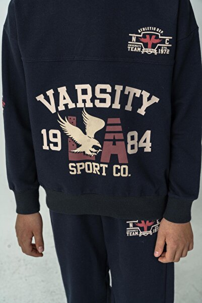Mışıl Kids Varsity 1984 Sport Co. Baskılı Erkek Çocuk Alt Üst Eşofman Takımı