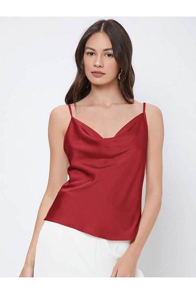Jermo Women's White Rope Strap Degaje Collar Luxury Blouse