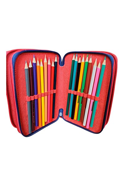 Mickey Mouse Pencil case with 3 compartments, equipped, 45 pieces, multicolor, Mickey Mouse