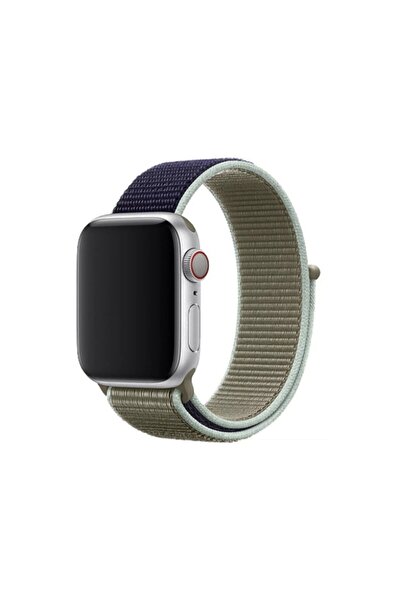 OEM Curea textilă pentru Apple Watch, 42-44mm, gri bleumarin