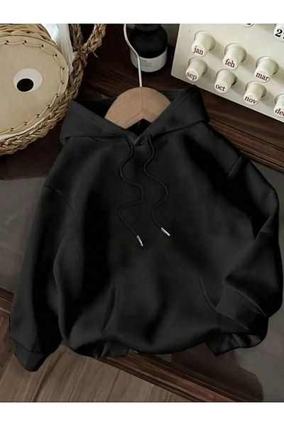 FUFLUNS Oversize Unisex Hooded Sweatshirt with Leopard Star Print