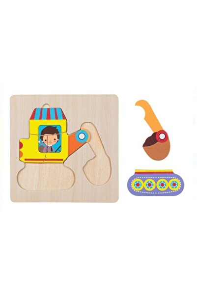 OEM Educational Wooden Puzzle for Kids with Bulldozer Theme - 5 pieces, 15 x 15 cm