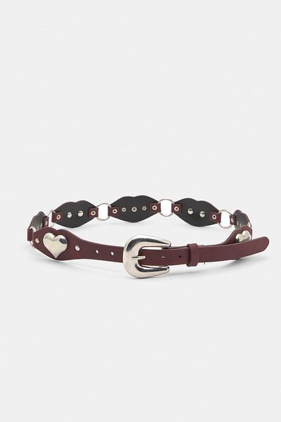 Pull & Bear Faux leather belt with hearts