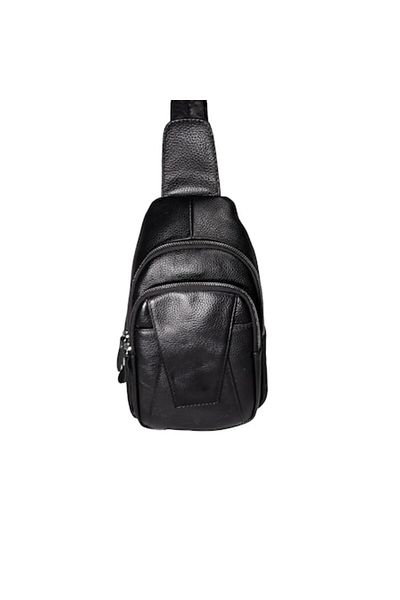 L-line fashion Men's bag, made of genuine leather, black, size 30x19x9 cm
