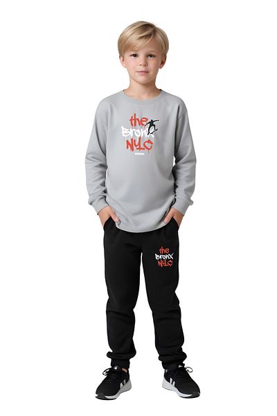YA KO KİDS Round Neck N-Yc Printed Detail Boy's Track Suits