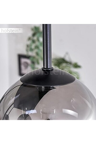 LightPlanet Lustra moderna neagra cu 4 lumini cu sticla fumurie