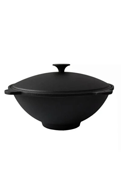 Perfect Home Cast Iron Wok with Lid, 51.5 x 26 cm, Perfect Home