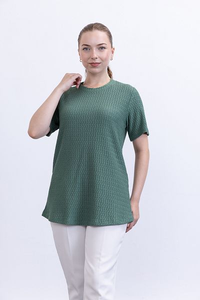 Linvey Summer Casual Comfortable Fit Short Sleeve Wrinkle Blouse T-Shirt