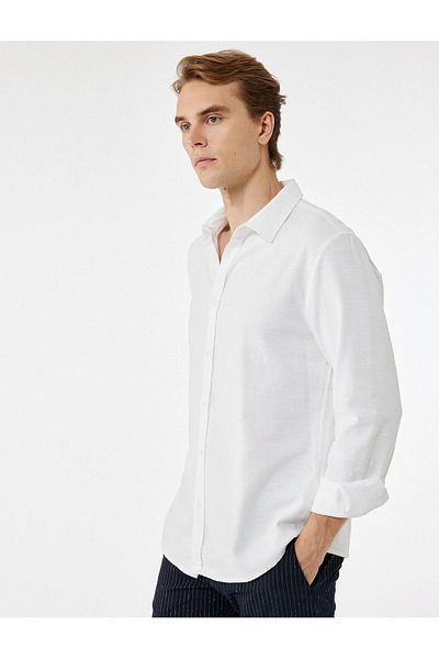 Koton Cotton Long Sleeve Classic Collar Slim Fit Shirt (Aw 25)