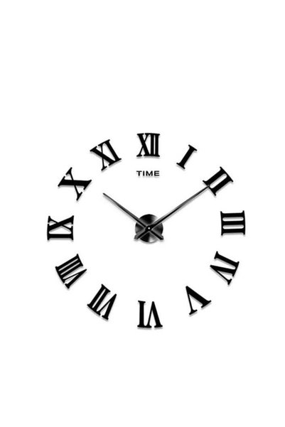 Generic FFD Diy Frameless 3D Mirror Sticker Wall Clock, Black