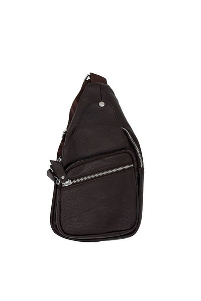 L-line fashion Men's bag, chocolate brown, satchel type, made of genuine leather, size 32/20/5 cm