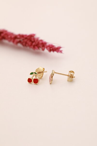 YAVUZ KUYUMCULUK 14 Ayar Altın Kiraz Top Küpe