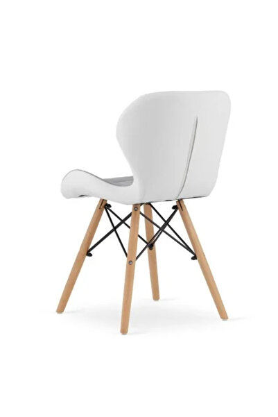 Artool Sada 4 scaune stil scandinav, Artool, Lago, piele ecologica, lemn, gri si alb