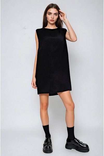 poupee Women's Dress, White Women's Dress, Black Dress, Padded Dress, Sleeveless Dress