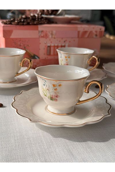 Meri Ev Gereçleri Ni̇nova Turkish Coffee Set for 6 People 12 Pieces
