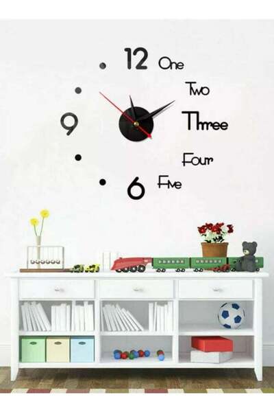 Generic 3D Modern Frameless DIY Wall Clock Large Number Stick-on Wall Clock H...
