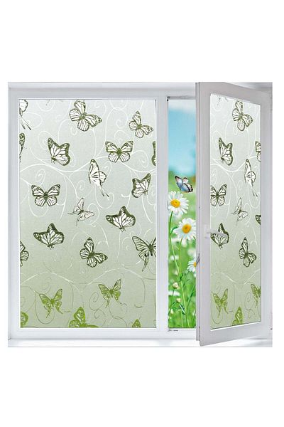 Generic Excefore Window Privacy Film, 3D Crystal Window Tint, Butterfly Decorative Non-Adhesive, Privacy Fr