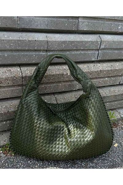 Die Fein Mercan Stores Knitted Detail Wide Shopper Campané Retro Hand and Shoulder Bag