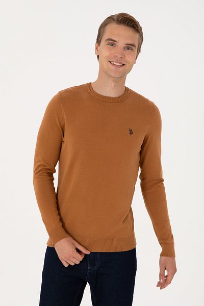 U.S. Polo Assn. Men's Brown Basic Sweater 50313713-Vr233