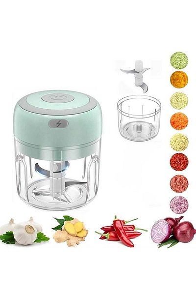 VIUAUAX Zerospace Electric Mini Garlic Chopper, Food Processor, Portable Cordless Garlic M