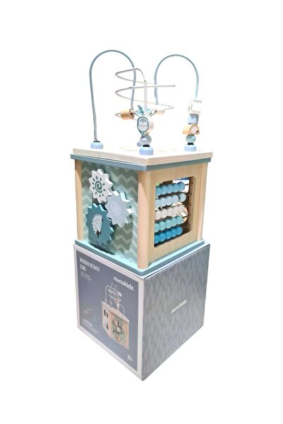 SDX Market Cub educațional din lemn pastelat cu 5 activități, Bleo