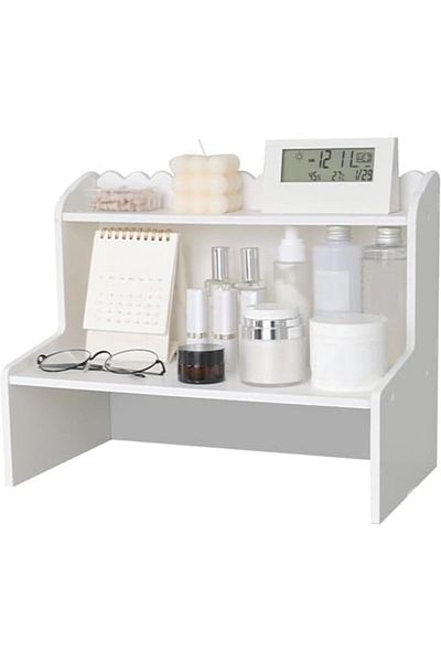 genric FFD Wood Desk Organizer - 2-Tier Desktop Storage Shelf, Office Desk Rack Bookshelf, Multi-functional