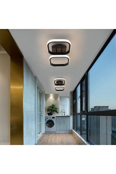 LightPlanet Lustra LED , 2 pătrate telecomandă WiFi 2.4G Negru 3 lumini dimabilă