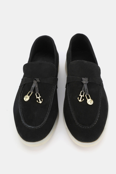 TUNAELLİ ЖІНОЧІ ЧОРНІ ЗАМШОВІ ЧЕРЕВИКИ З НАСТУПНОЮ ПІДБОРОЮ, НАТУРАЛЬНА ШКІРА, РОЗМІР 36-41