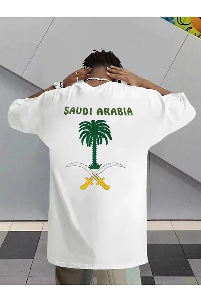 ACTIVE MODA -Printed Saudi Arabia - Saudi Arabia Cotton Oversize Men's Tshirt Large Size