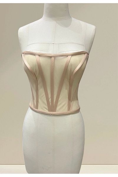 MODA Beige Corset Without Globs-Bustier
