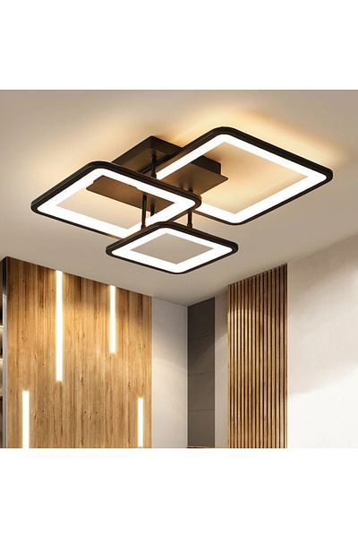 edc LED Chandelier, with Remote Control, 3 Light Types, Adjustable Intensity, 61W, Brown