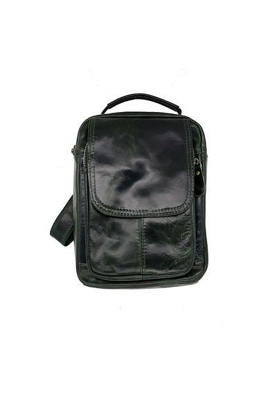L-line fashion Men's bag, made of genuine leather, green, size 25/20/6 cm