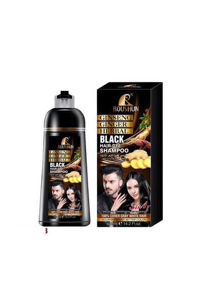 RousHun 420ML Ginseng Ginger Black Hair Color Shampoo RF2503