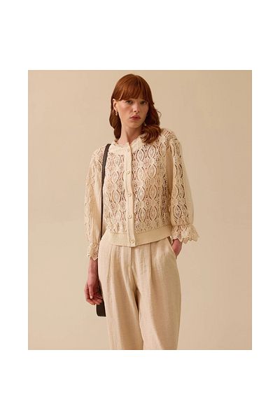 SEÇİL New Women's Patterned Lace Detailed Transparent Jacket 10002511110023