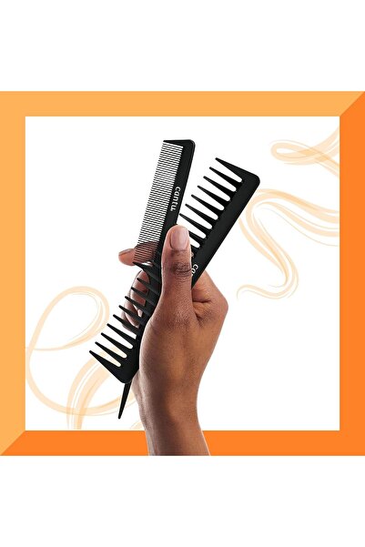 Cantu Heat- and Chemical-Resistant Carbon Fiber Combs, Pack of 2