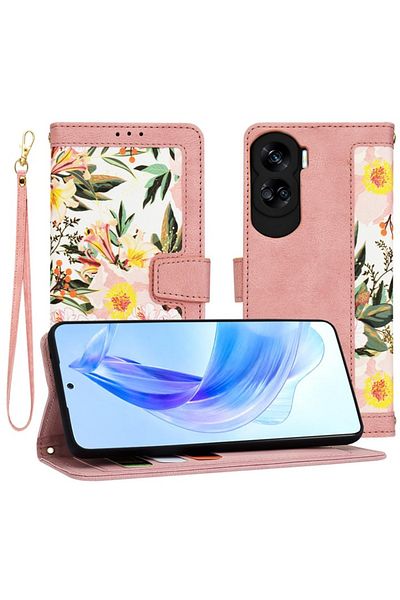 Tim Protective Case for Honor 90 Lite, Timacond Safe, FlipCraft, Synthetic Leather, Sweetheart Powder Pi