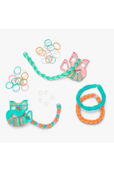 TOYFEST Rainbow Loom 7000 Piece Glow in the Dark Bracelet Set - 2 Happy Loom, 150 Clips