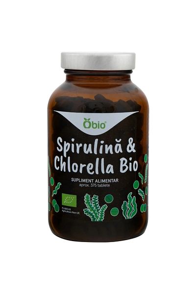 OBİO Spirulina & Chlorella Bio, 375 Tablets (150 g)