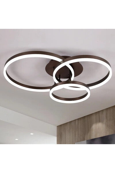 Sueva LED Chandelier 160W Black 3 Circles 50cm+40cm+30cm, WiFi 2.4G Remote Control 3 Lights Dimmable