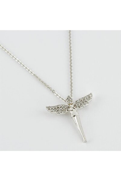 Marsilyan Trendy Necklace with Wing Figure and Zircon Stones Ilkel-Bjt940