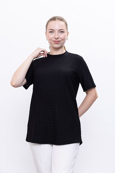 Linvey Summer Casual Comfortable Fit Short Sleeve Wrinkle Blouse T-Shirt