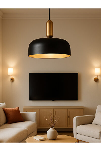 NOONLUX DESIGN&LIGHTING Finnmark Siyah Mat Avize Sarkıt Aydınlatma Oturma oda...