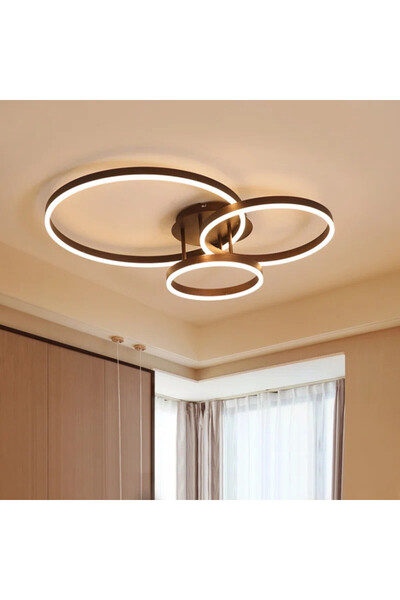 Sueva LED Chandelier 160W Black 3 Circles 50cm+40cm+30cm, WiFi 2.4G Remote Control 3 Lights Dimmable