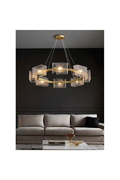 Sueva Lustra LED Moderna D85CM Luxury Sticla Valuri De Apa E14 x 8